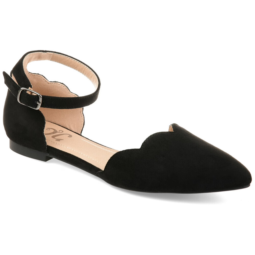 Journee Collection Lana Flats Women's US 11 Black Pointed Toe D'Orsay GAL1574